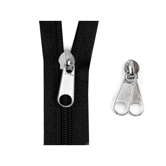 Cursor pentru fermoar spiralat cu două fețe nr. 7 - Negru (5 Bucăți) Cursor pentru fermoar spiralat cu două fețe nr. 7 - Negru (5 Bucăți)