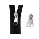 Cursor pentru fermoar spiralat cu două fețe nr. 7 - Negru (5 Bucăți) Cursor pentru fermoar spiralat cu două fețe nr. 7 - Negru (5 Bucăți)