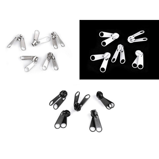 Cursor pentru fermoar spiralat cu două fețe nr. 7 - Negru (5 Bucăți) Cursor pentru fermoar spiralat cu două fețe nr. 7 - Negru (5 Bucăți)