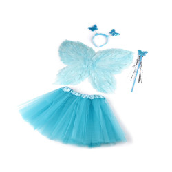 Costum de carnaval - zână, aripi de pene - Albastru angel (1 Set)