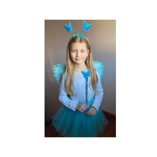 Costum de carnaval - zână, aripi de pene - Roz deschis (1 Set) Costum de carnaval - zână, aripi de pene - Roz deschis (1 Set)