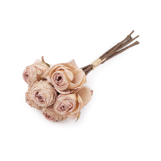Buchet vintage de trandafiri artificiali - Roz somon deschis (6 Buchete) Buchet vintage de trandafiri artificiali - Roz somon deschis (6 Buchete)