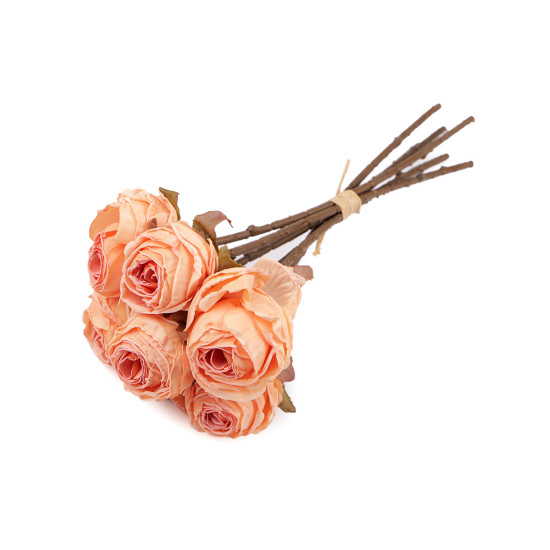 Buchet vintage de trandafiri artificiali - Roz somon deschis (6 Buchete) Buchet vintage de trandafiri artificiali - Roz somon deschis (6 Buchete)