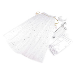 Costum de carnaval - printesa, cu mantie de tul - Alb (1 Set)