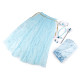 Costum de carnaval - printesa, cu mantie de tul - Alb (3 Seturi) Costum de carnaval - printesa, cu mantie de tul - Alb (3 Seturi)