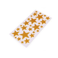 Stele din spumă din cauciuc moosgummi autoadezive cu sclipici - mix - Auriu (1 Card)