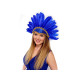 Bentita de carnaval cu pene - Albastru cobalt (1 Bucată)