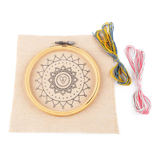 Kit de broderie cu motiv preimprimat, mandala - Conform imaginii (1 Set) Kit de broderie cu motiv preimprimat, mandala - Conform imaginii (1 Set)