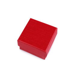 Cutie de bijuterii 5,5x5,5 cm - Roșu (12 Bucăți)