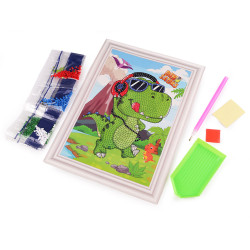 Pictura cu diamant, set creativ 17,5x23,5 cm - Verde deschis (1 Set)