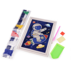 Pictura cu diamant, set creativ 17,5x23,5 cm - Alb (1 Set)