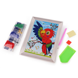 Pictura cu diamant, set creativ 17,5x23,5 cm - Roșu (1 Set)