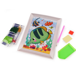 Pictura cu diamant, set creativ 17,5x23,5 cm - Verde (1 Set)