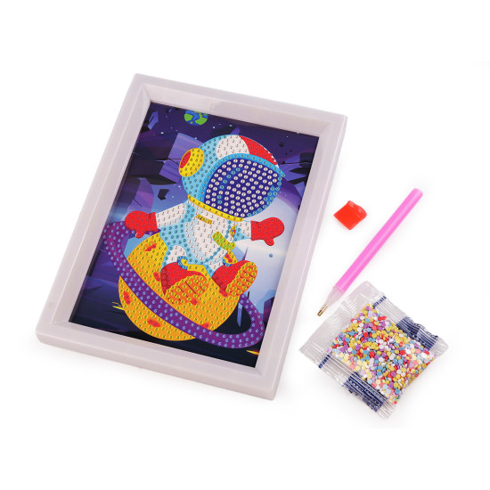 Pictura cu diamant cu rama, set creativ - Culoare aleatorie (1 Set)