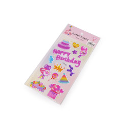 Autocolante din plastic happy birthday - Conform imaginii (1 Card)