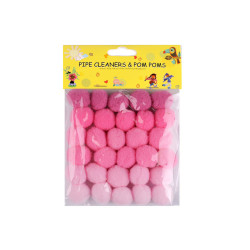 Pompoane mix culori ø20 mm - Roz (1 Sac)