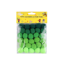 Pompoane mix culori ø20 mm - Verde (1 Sac)