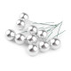 Bobițe decorative artificiale pe sârmă ø2 cm - Argintiu (60 Bucăți) Bobițe decorative artificiale pe sârmă ø2 cm - Argintiu (60 Bucăți)