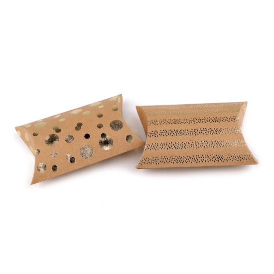 Cutie cadou cu imprimeu metalic - Maro natural (24 Bucăți) Cutie cadou cu imprimeu metalic - Maro natural (24 Bucăți)