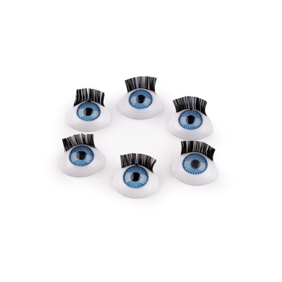 Ochi de plastic cu gene de lipit 11x15 mm - Albastru delta (120 Bucăți) Ochi de plastic cu gene de lipit 11x15 mm - Albastru delta (120 Bucăți)