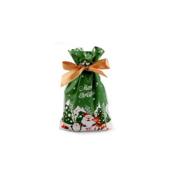 Săculeț cu panglică din satin 12x17,5 cm - Verde (20 Bucăți)