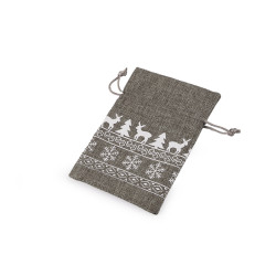 Săculeț cadouri, imitație iută10x15 cm - Gri neutral (1 Bucată)