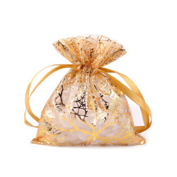 Saculet cadou 10x13 cm - Auriu (10 Bucăți)