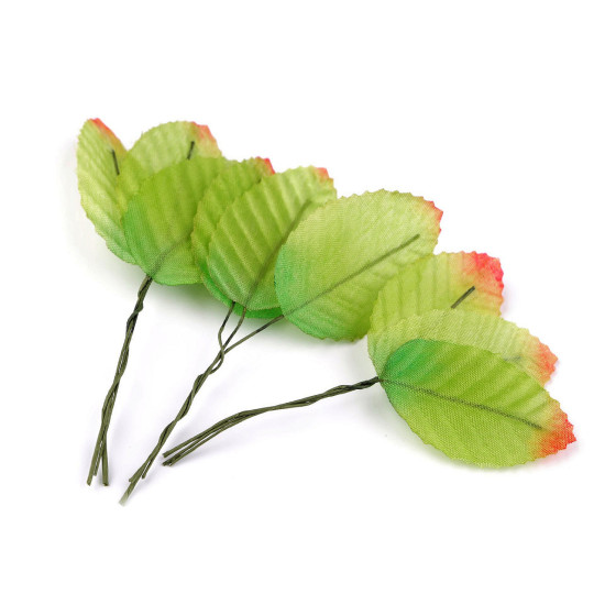 Frunze artificiale pe sârmă - Verde deschis (3 Saci)