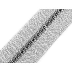Fermoar din plasstic nr 5 metalizat - Argintiu (1 Metru)