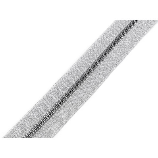 Fermoar din plasstic nr 5 metalizat - Argintiu (1 Metru)