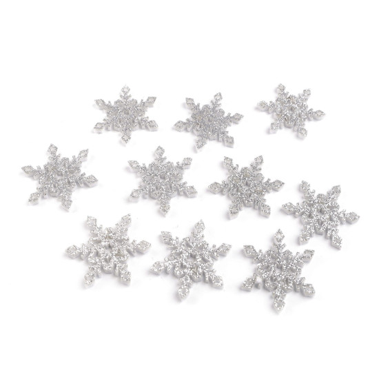 Fulgi de zăpadă din pâslă cu sclipici ø40 mm - Argintiu (90 Bucăți) Fulgi de zăpadă din pâslă cu sclipici ø40 mm - Argintiu (90 Bucăți)