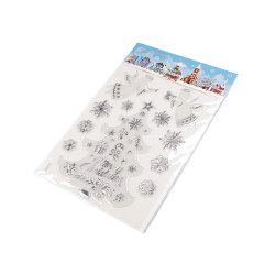 Autocolante de crăciun 3d din plastic cu efect ab - Argintiu (1 Card)
