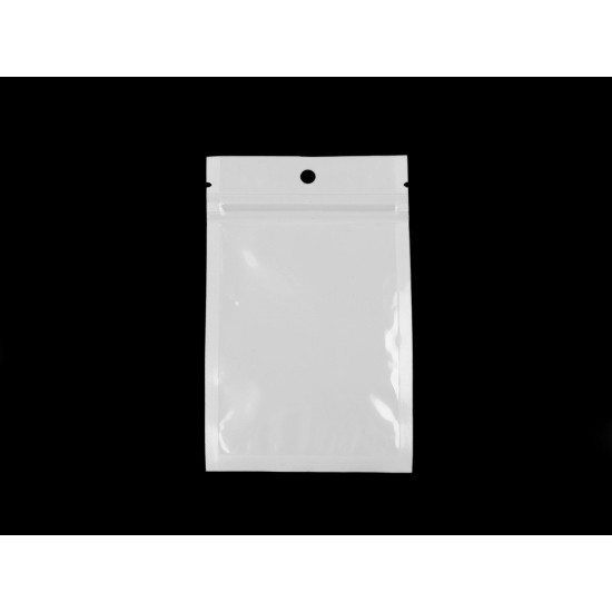 Saculeț din celofan cu fermoar 8x13 cm - Alb (300 Bucăți) Saculeț din celofan cu fermoar 8x13 cm - Alb (300 Bucăți)