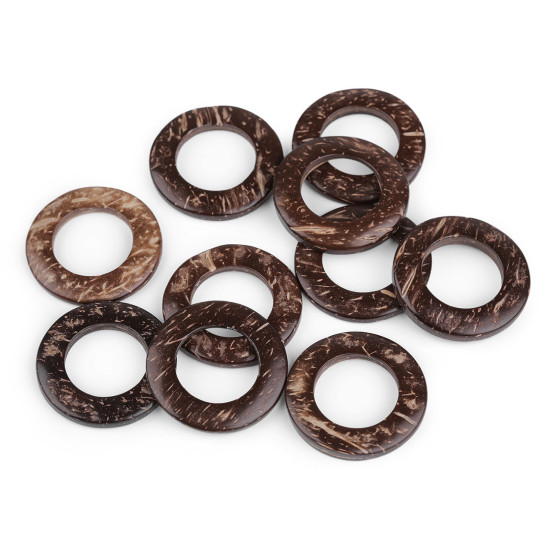 Inel de nucă de cocos / cerc ø30 mm macrame - Natural mediu (10 Bucăți) Inel de nucă de cocos / cerc ø30 mm macrame - Natural mediu (10 Bucăți)