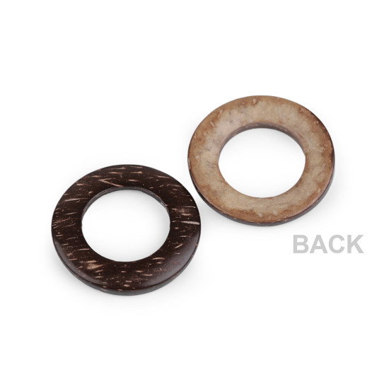 Inel de nucă de cocos / cerc ø30 mm macrame - Natural mediu (10 Bucăți) Inel de nucă de cocos / cerc ø30 mm macrame - Natural mediu (10 Bucăți)