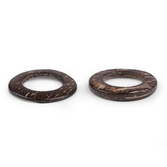 Inel de nucă de cocos / cerc ø30 mm macrame - Natural mediu (10 Bucăți) Inel de nucă de cocos / cerc ø30 mm macrame - Natural mediu (10 Bucăți)