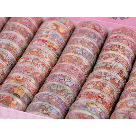 Bandă adezivă decorativă cu motiv pentru copii, lățime 15 mm - Mix (60 Bucăți) Bandă adezivă decorativă cu motiv pentru copii, lățime 15 mm - Mix (60 Bucăți)