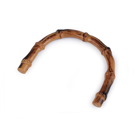 Mânere din plastic pentru genți imitație de bambus - Natural mediu (1 Bucată) Mânere din plastic pentru genți imitație de bambus - Natural mediu (1 Bucată)
