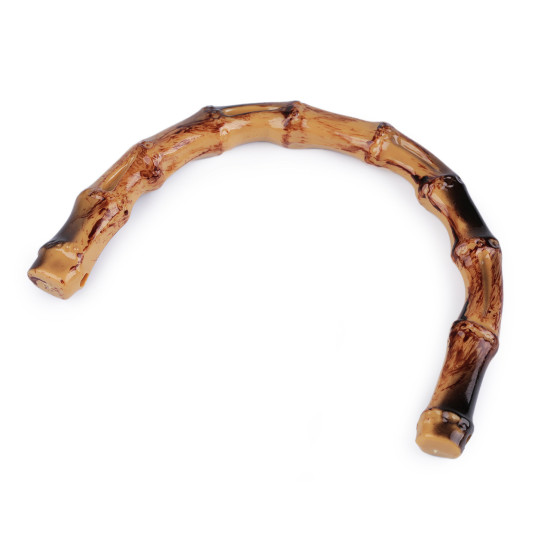 Mânere din plastic pentru genți imitație de bambus - Natural mediu (1 Bucată) Mânere din plastic pentru genți imitație de bambus - Natural mediu (1 Bucată)