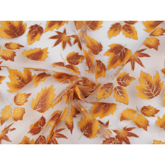 Organza cu sclipici - Orange-yellow (1 Metru)