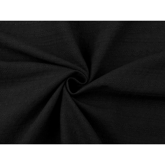 Țesătură de bumbac / pânză cu efect de dantelă - Negru (5 Metri) Țesătură de bumbac / pânză cu efect de dantelă - Negru (5 Metri)