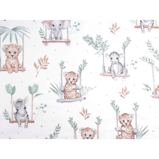 Țesătură de bumbac/pânză animale de safari - Alb (10 Metri) Țesătură de bumbac/pânză animale de safari - Alb (10 Metri)