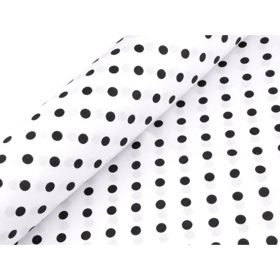 Țesătură de bumbac / pânză buline - Alb (10 Metri) Țesătură de bumbac / pânză buline - Alb (10 Metri)