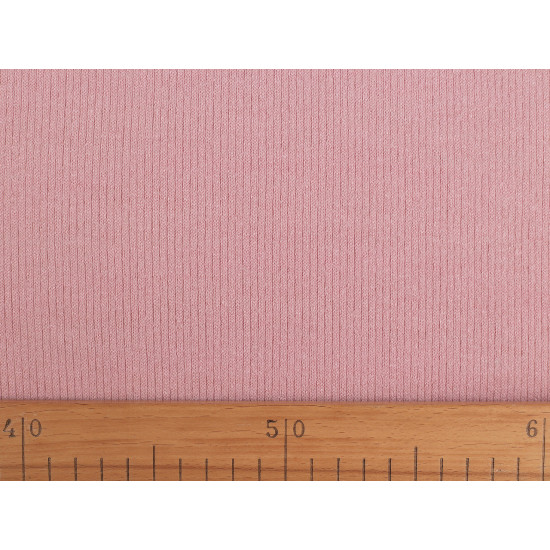 Tricot din bumbac cu nervuri / țesătură fină de pulover - Roz pudrat (1 Metru) Tricot din bumbac cu nervuri / țesătură fină de pulover - Roz pudrat (1 Metru)