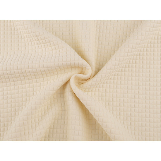 Tricot cu model vafe - Crem deschis (1 Metru) Tricot cu model vafe - Crem deschis (1 Metru)