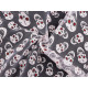 Organza halloween / cranii cu sclipici - Negru (1 Metru)