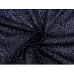 Tricot fin cu lurex - Albastru închis (1 Metru)