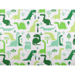 Țesătură de bumbac/pânză dinozaur - Verde (1 Metru)
