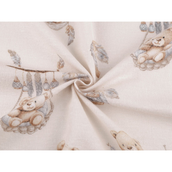 Bumbac flanelat ursuleț - Bej deschis (10 Metri)