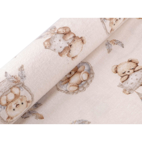 Bumbac flanelat ursuleț - Bej deschis (10 Metri)
